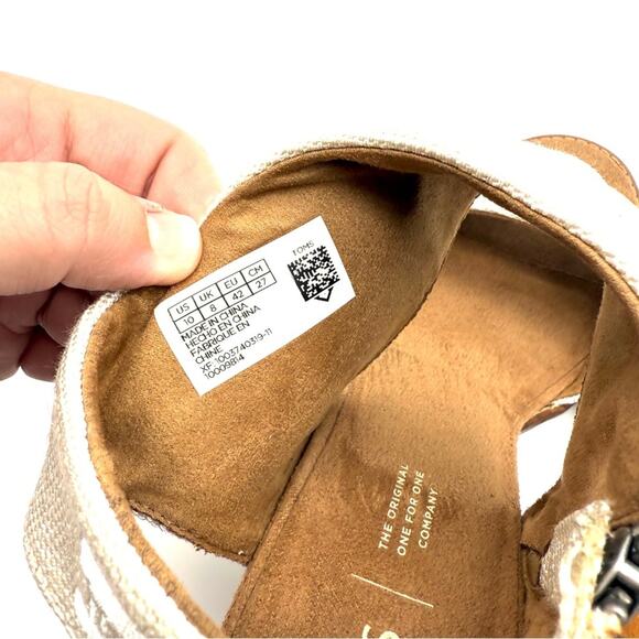 Toms Majorca Cutout Heeled Sandal Natural Yarn Dye Size 10 - Picture 7 of 14